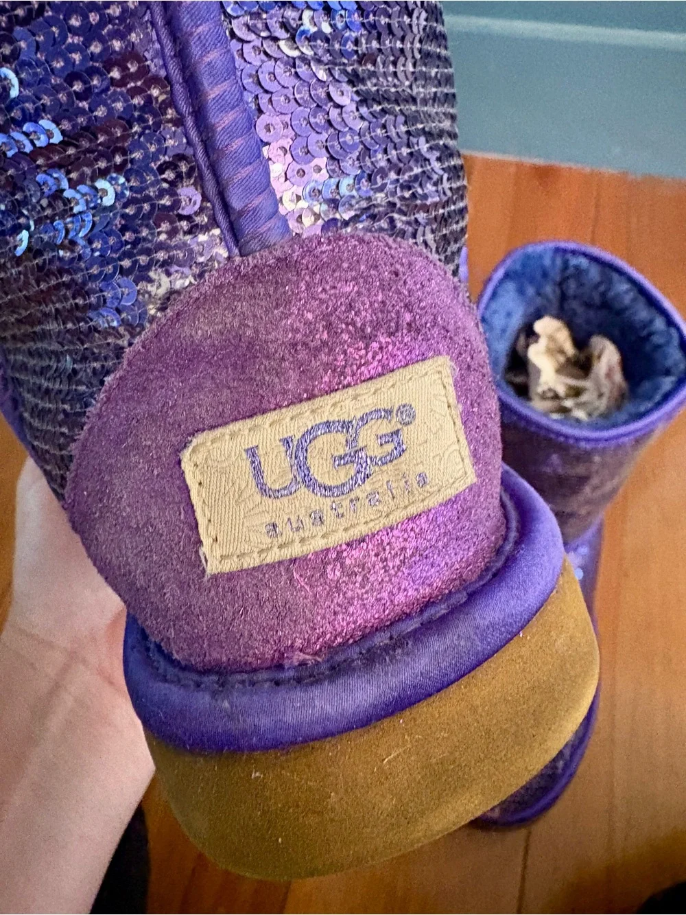 UGG Boots Size 7 Purple Sequins Sparkly Uggs